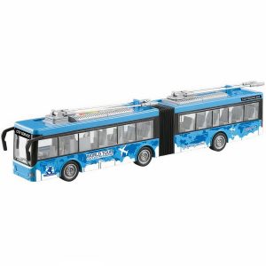 43 cm hosszú lendkerekes játék trolibusz élethű hanghatásokkal, nyitható ajtókkal és világító utastérrel (BBJ) - Image 3