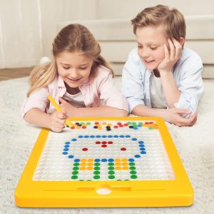 Mágneses pötyi kirakó - készségfejlesztő játék táblával, sablonokkal és színes kirakható elemekkel (BBJ) - Image 2