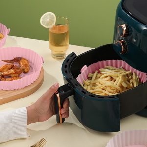 Air fryerbe helyezhető szilikon sütőkosár - 16 cm-es, könnyen tisztítható, többször használható szilikon betét - 1 db (BBM) - Image 6