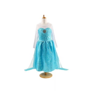 Farsangi hercegnő jelmez kislányoknak - csillogó kék királylány jelmez, L méret, 120-130cm magasságra (BBJ) - Image 3