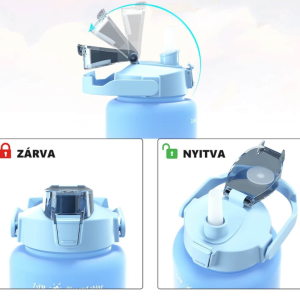 Havita 3in1 motivációs kulacs szett 2L/900ML/300 ML - Rózsaszín-kék - Image 10