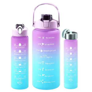 Havita 3in1 motivációs kulacs szett 2L/900ML/300 ML - Rózsaszín-kék