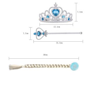 Kiegészítő készlet Elza jelmezhez - tiarával, kesztyűvel, jogarral és hajfonattal (BBJ) - Image 9