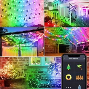 1+1 RGB LED Smart fényfüzér – 10 m hosszúság, színes és okos világítás beltérre és kültérre (BBJH) (BBD) - Image 2