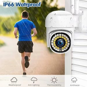 1+1 WiFi IP kamera 360°-ban forgatható, FULL HD éjjellátó, mozgásérzékelővel, kétirányú hanggal, beltéri és kültéri biztonsághoz (BBV) - Image 2