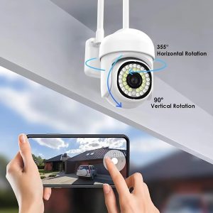1+1 WiFi IP kamera 360°-ban forgatható, FULL HD éjjellátó, mozgásérzékelővel, kétirányú hanggal, beltéri és kültéri biztonsághoz (BBV) - Image 9