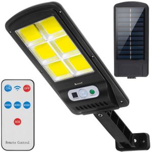 120 COB LED napelemes lámpa sötétedés érzékelővel és távirányítóval (BBV)