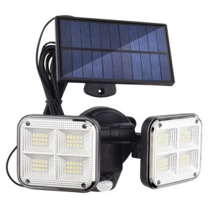 BB-JD-2109 kétoldalú, forgatható napelemes mozgásérzékelős reflektor - 120 LED-del és 270°-os bevilágítási szöggel (BBV)