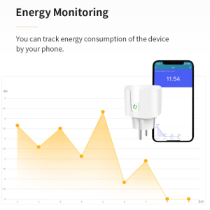 WiFi smart aljzat - Alexa, Google Home és SmartThings Kompatibilis, Energiafogyasztás méréssel - 16A (BBV) - Image 6