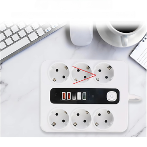3000W elosztó 5 USB porttal és 1 C csatlakozóval – 10A, fehér színben, hő- és tűzálló kivitelezéssel (BBV) - Image 2
