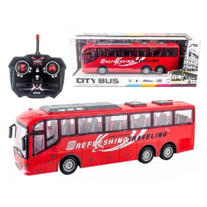 32cm-es játék busz működő fényszórókkal és 27MHz-es frekvenciájú távirányítóval (BBJ) - Image 3