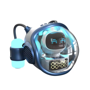 M60 Intelligens Space Astronauta vezeték nélküli akkumulátoros hangszó ébresztőóra RGB lámpával (BBD) (FX) - Image 7