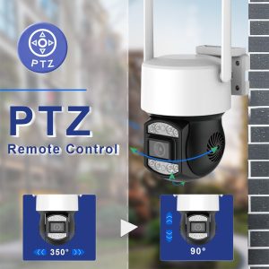 Telefonról vezérelhető PTZ02 WIFI-s biztonsági kamera - mozgásérzékelős, 360°-ban forgatható, időjárásálló - fekete (BBD) - Image 4