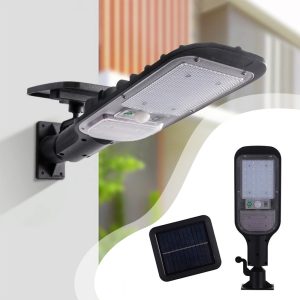 JWL 160W erős fényű napelemes vízálló LED-es mozgásérzékelős utcai/kültéri/fali lámpa (BBL) (BBV)