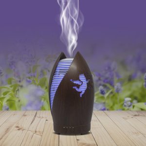 Ámor 7 LED-es aroma diffúzor távirányítóval - fahatású borítás, szabályozható üzemidő (BBV) (FX) - Image 2
