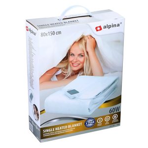 ALPINA elektromos ágymelegítő – 60W melegítő takaró, 80x150 cm (EDC) - Image 1