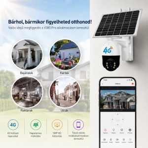 Ai Solar SPM-T0 5MP 4G napelemes kamera – kültéri vezeték nélküli biztonsági megfigyelő kamera mobilos eléréssel (BBD) - Image 3