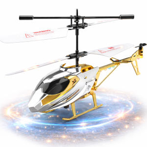 AirStorm RC távirányítós helikopter giroszkóppal – 2.5 csatornás játék helikopter gyerekeknek, arany-ezüst (BBJ) - Image 1