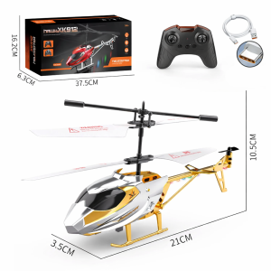 AirStorm RC távirányítós helikopter giroszkóppal – 2.5 csatornás játék helikopter gyerekeknek, arany-ezüst (BBJ) - Image 3