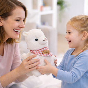 Alpacasso fehér plüss alpaka – puha, ölelhető alpaka játék gyerekeknek és ajándéknak (BBJ) - Image 2