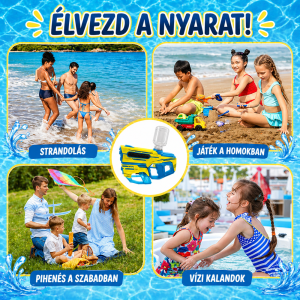 AquaVolt 2 az 1-ben elektromos vízipisztoly – nagy kapacitású automata vízifegyver - kék-sárga(BBMJ) - Image 3
