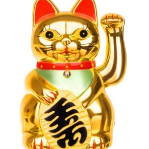 Arany színű, szerencsehozó, kínai integető macska - gazdagság hozó mancsmozgató ikonikus figura- 24 cm (BBL)(BBJ) - Image 4