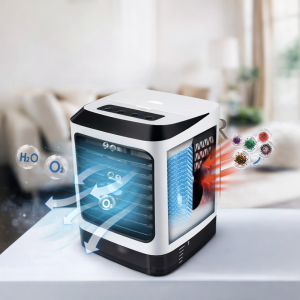 ArcticBreeze 4 az 1-ben hordozható léghűtő mini klíma – USB ventilátor és párásító 480 ml tartállyal, 3 sebesség, LED hangulatfény (BBV) (FX) - Image 3