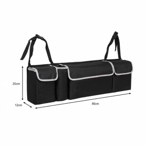 Autós csomagtartó rendező – 4 rekeszes, összecsukható, vízálló tárolódoboz 91×26 cm, praktikus rendszerező az autóba (BLLV) (FX) - Image 4