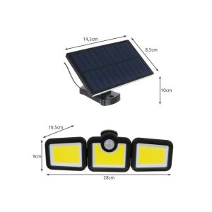 171 COB LED-es napelemes fali lámpa, fény- és mozgásérzékelővel, távirányítóval JD-2959A (BBV) - Image 8