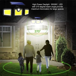 171 COB LED-es napelemes fali lámpa, fény- és mozgásérzékelővel, távirányítóval JD-2959A (BBV) - Image 10