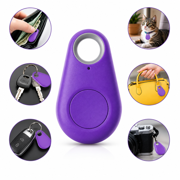 Bluetooth design kulcskereső – nyomkövető 25 m hatótávval – lila (FX) (BLLV) 1 (2)