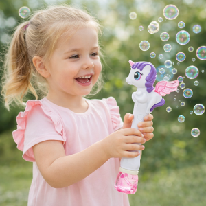 Bubble Wand unikornis buborékfújó pálca – elemes automata szappanbuborék játék gyerekeknek, fehér (BBJ) - Image 2