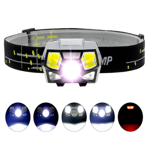 COB LED 2×40 lumenes mozgásérzékelővel és vörös fényjelzéssel ellátott fejlámpa (BBV) - Image 1