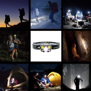 COB LED 2×40 lumenes mozgásérzékelővel és vörös fényjelzéssel ellátott fejlámpa (BBV) - Image 2