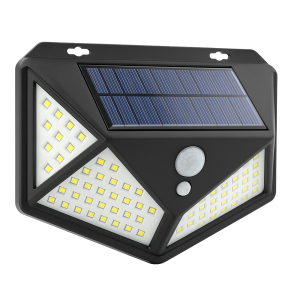 COB LED szolárlámpa mozgásérzékelővel és alkonykapcsolóval – 180 LED-es kültéri napelemes világítás HS-8010A (BBD) - Image 1