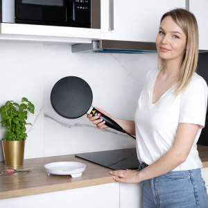 CREPELLA Pro elektromos palacsintasütő és crepe maker – tapadásmentes tortilla sütő, kompakt reggelikészítő - 600W (BBE) - Image 3