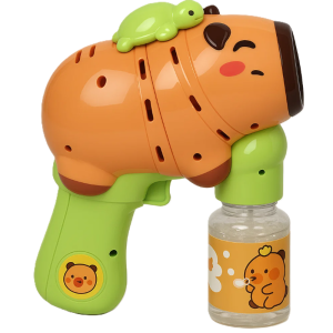 Capybara automata buborékfújó fegyver teknős hátizsákkal – folyadékkal vidám kültéri játék gyerekeknek (BBJ) - Image 6