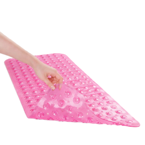 Csúszásgátló fürdőkád szőnyeg – 100×40 cm, tapadókorongos, biztonságos fürdéshez -rózsaszín (BLLV) (FX) - Image 4