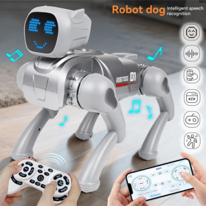 CyberMancs intelligens robot kutya változó arckifejezéssel – 2.4GHz interaktív AI játék Bluetooth és app vezérléssel, 31×16,5×23,5 cm (THM) - Image 4