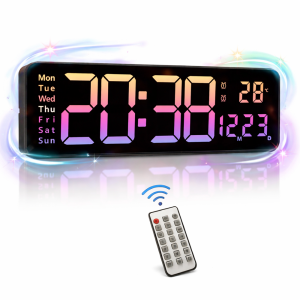 Digitális LED falióra 16” – nagy kijelzős elektronikus óra távirányítóval, állítható fényerő (5526-A) (BBD) - Image 5