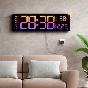 Digitális LED falióra 16” – nagy kijelzős elektronikus óra távirányítóval, állítható fényerő (5526-A) (BBD) - Image 4