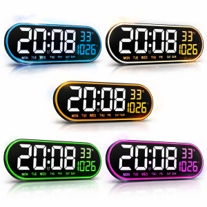 Digitális LED falióra GH8021 – nagy kijelzős, távirányítós elektronikus óra, modern design (BBD) - Image 1
