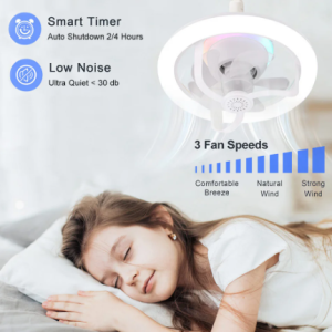 E27 LED mennyezeti ventilátor izzólámpa,  távirányítóval szabályozható - RGB  (THM) - Image 9