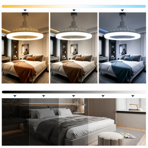 E27 LED ventilátoros lámpa távirányítóval – ultra csendes, szabályozható mennyezeti ventilátor lámpa fehér (BBD) - Image 4