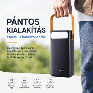 EZRA PR138 powerbank 40000mAh – nagy kapacitású hordozható gyorstöltő LED lámpával és Type-C csatlakozóval (THM) - Image 4
