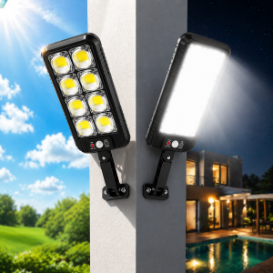 EcoLight JX-200 napelemes fali lámpa – COB LED, mozgásérzékelő, vízálló kültéri kivitel (BBD) - Image 3