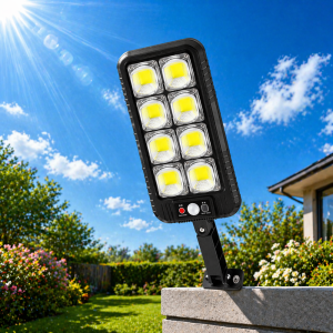 EcoLight JX-200 napelemes fali lámpa – COB LED, mozgásérzékelő, vízálló kültéri kivitel (BBD) - Image 6