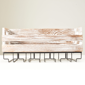 Elegáns bortartó állvány pohárakasztókkal – 52×20×14 cm-es fém borospalack tartó, modern konyhai és bár dekorációhoz (FX) (BLLV) - Image 4