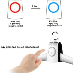 Hordozható elektromos szárító vállfa - ruhaszárító fogas 3 fúvófejjel, cipőszárító adapterrel (BBM) - Image 5