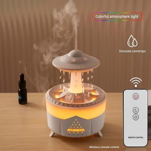 Esőcsepp mushroom design aromaterápiás diffúzor – 350 ml-es ultrahangos illóolaj párásító távirányítóval (BBJH)(BBD) - Image 3